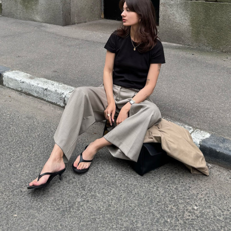 The Marseille Suede Kitten Sandal