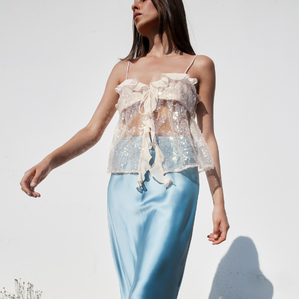 The Amalfi Crop Sequin Camisole