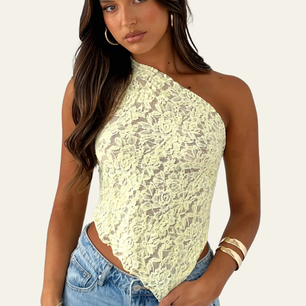 The Nice One-Shoulder Lace Top