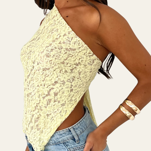 The Nice One-Shoulder Lace Top