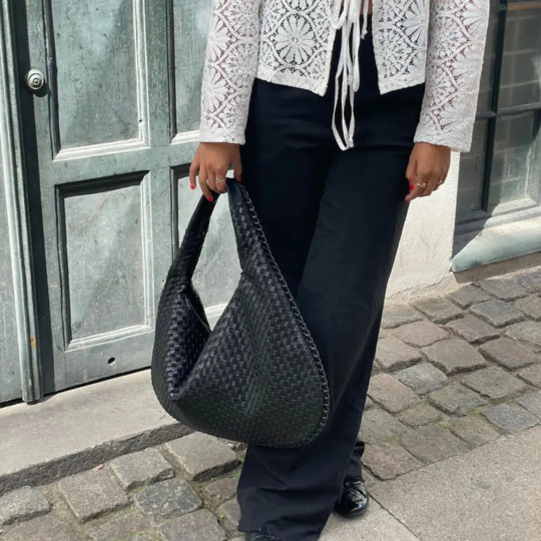 The Bordeaux Woven Leather Hobo Bag