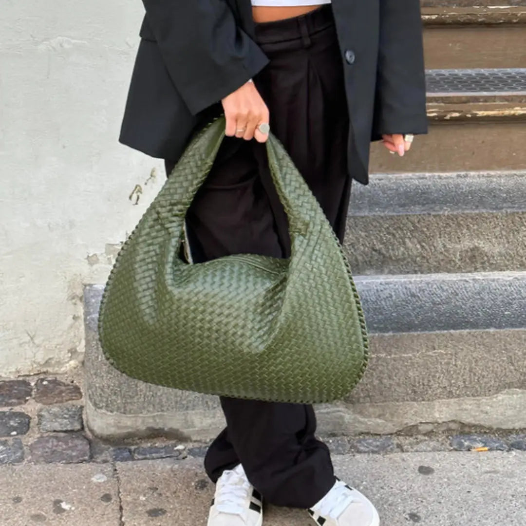 The Bordeaux Woven Leather Hobo Bag
