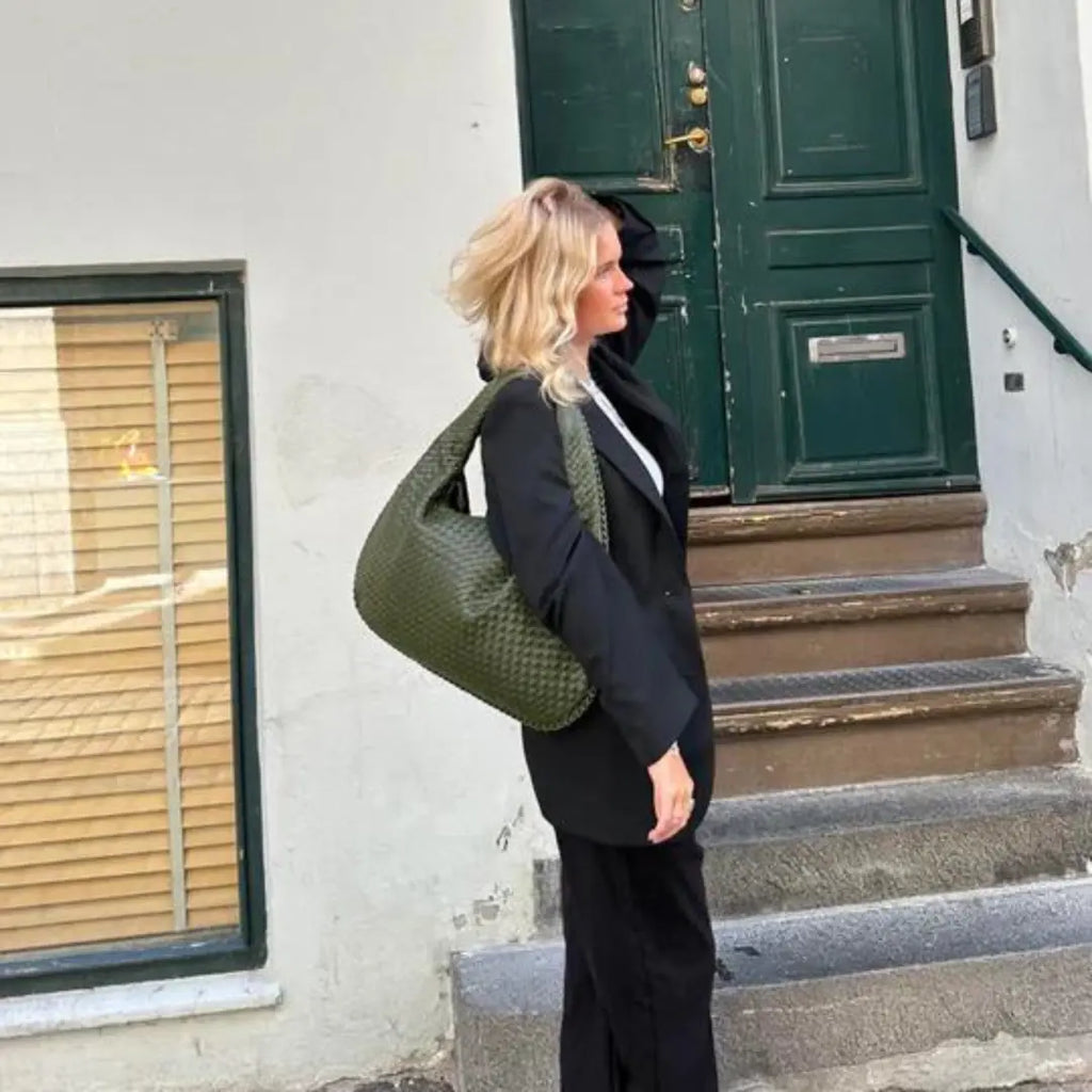 The Bordeaux Woven Leather Hobo Bag