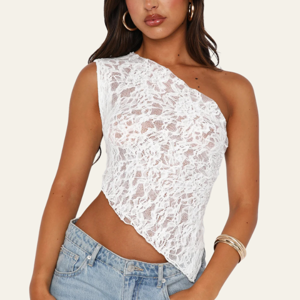 The Nice One-Shoulder Lace Top