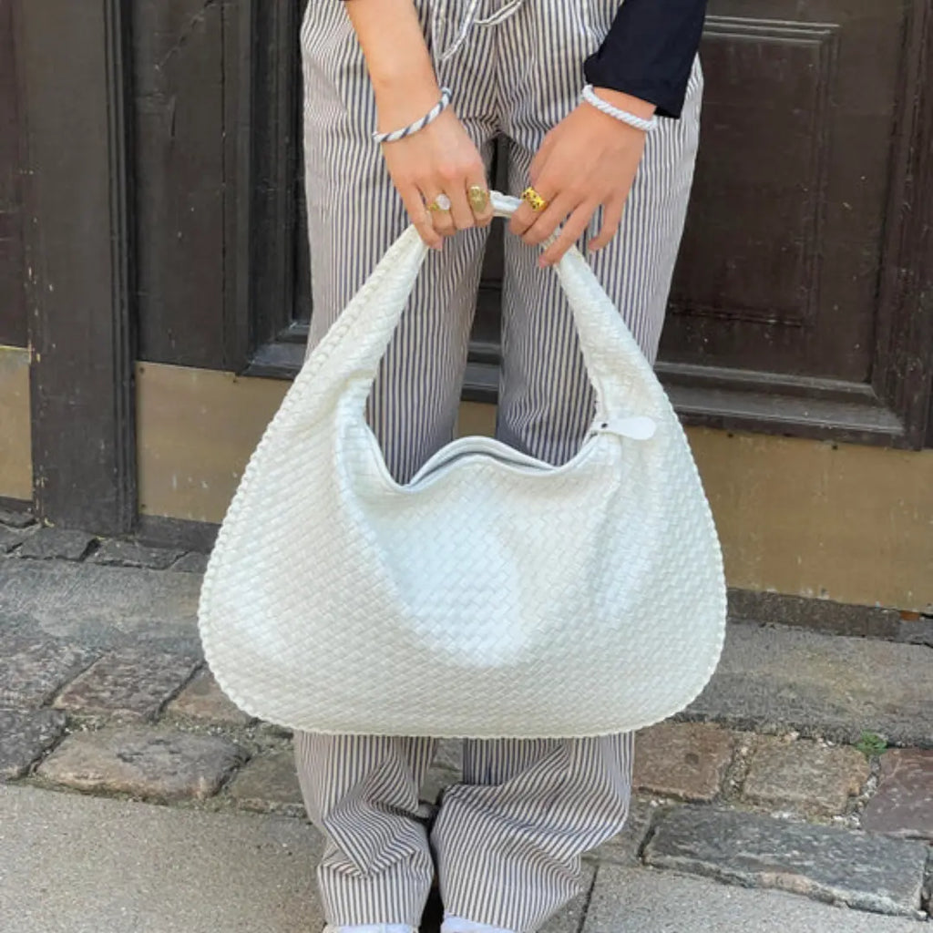 The Bordeaux Woven Leather Hobo Bag