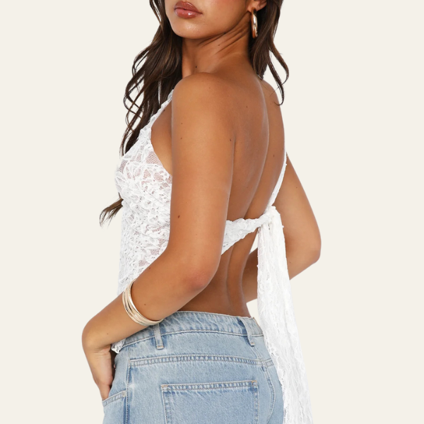 The Nice One-Shoulder Lace Top