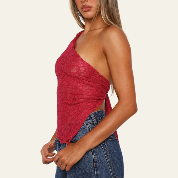 The Nice One-Shoulder Lace Top