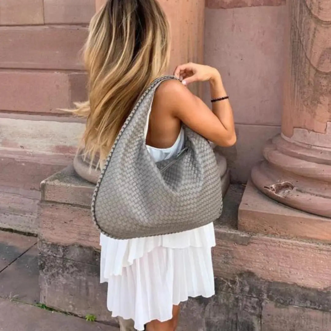 The Bordeaux Woven Leather Hobo Bag