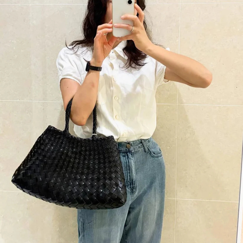 The Madeleine Woven Medium Tote