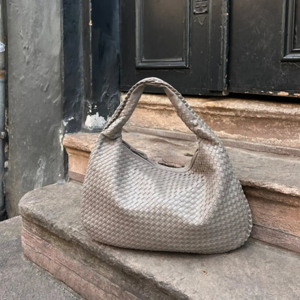 The Bordeaux Woven Leather Hobo Bag