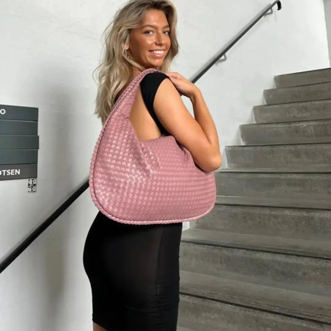 The Bordeaux Woven Leather Hobo Bag