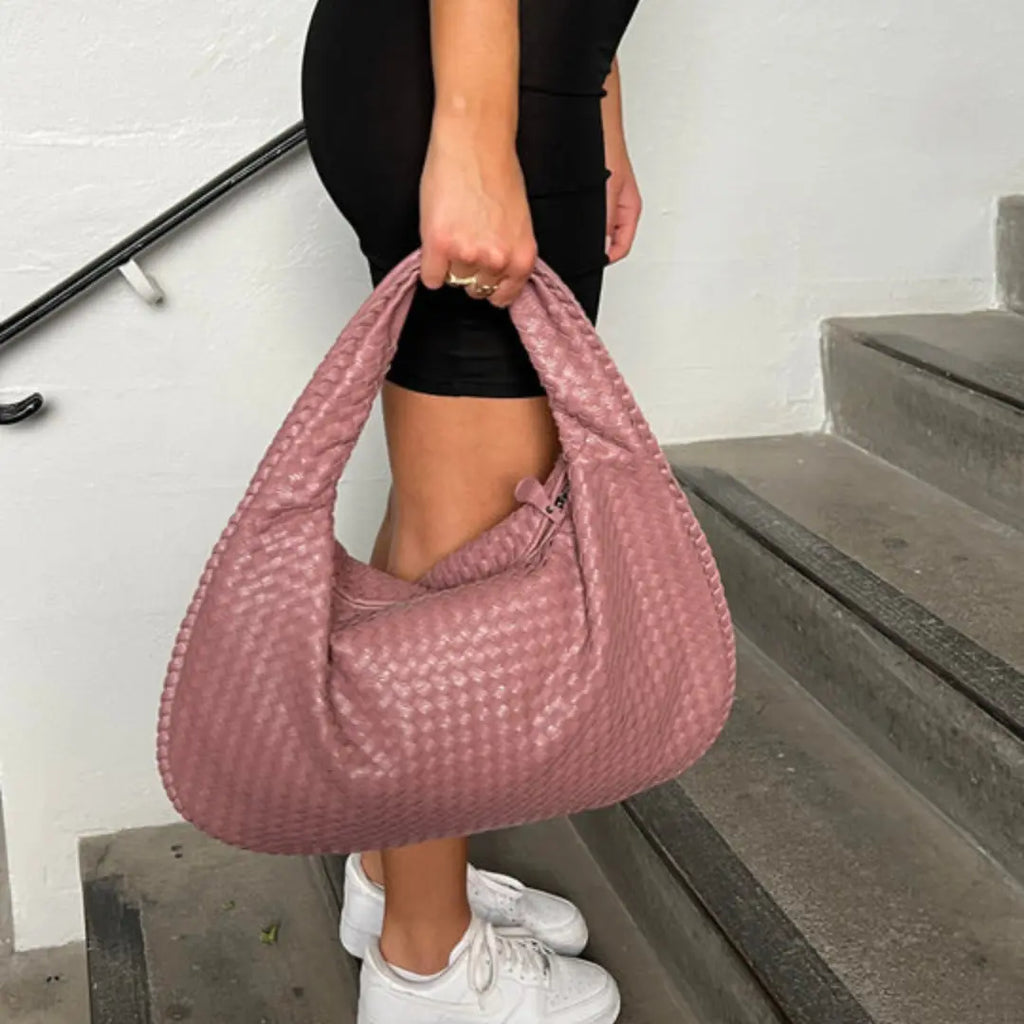 The Bordeaux Woven Leather Hobo Bag