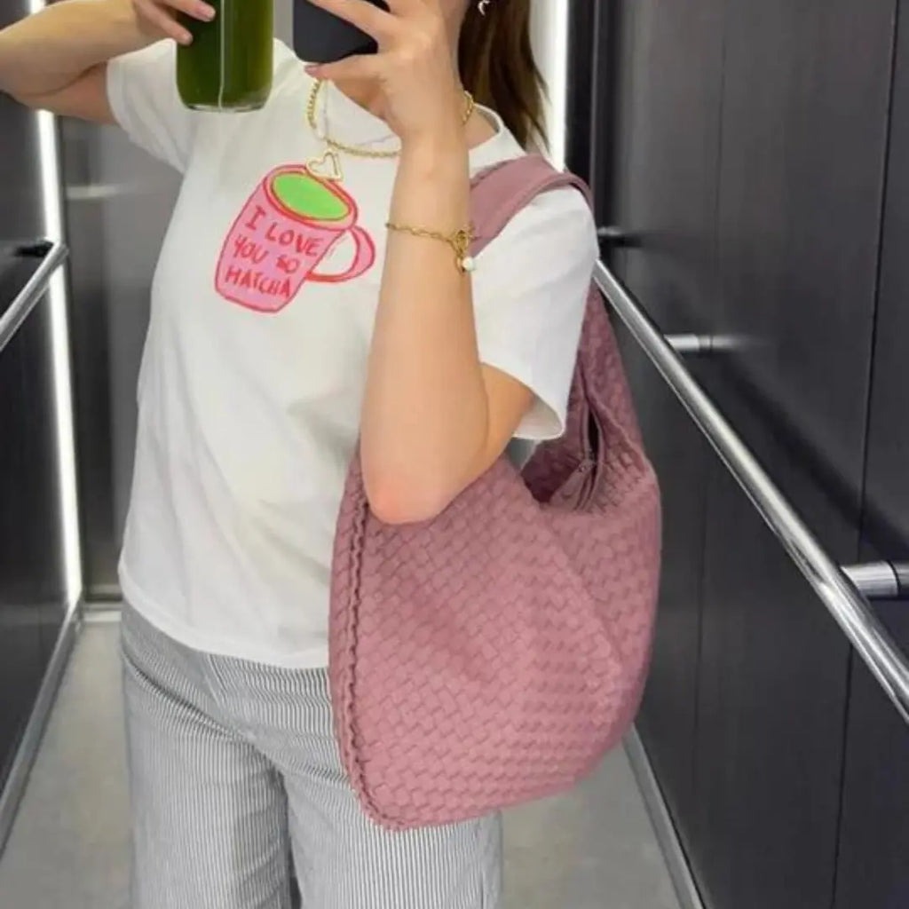 The Bordeaux Woven Leather Hobo Bag