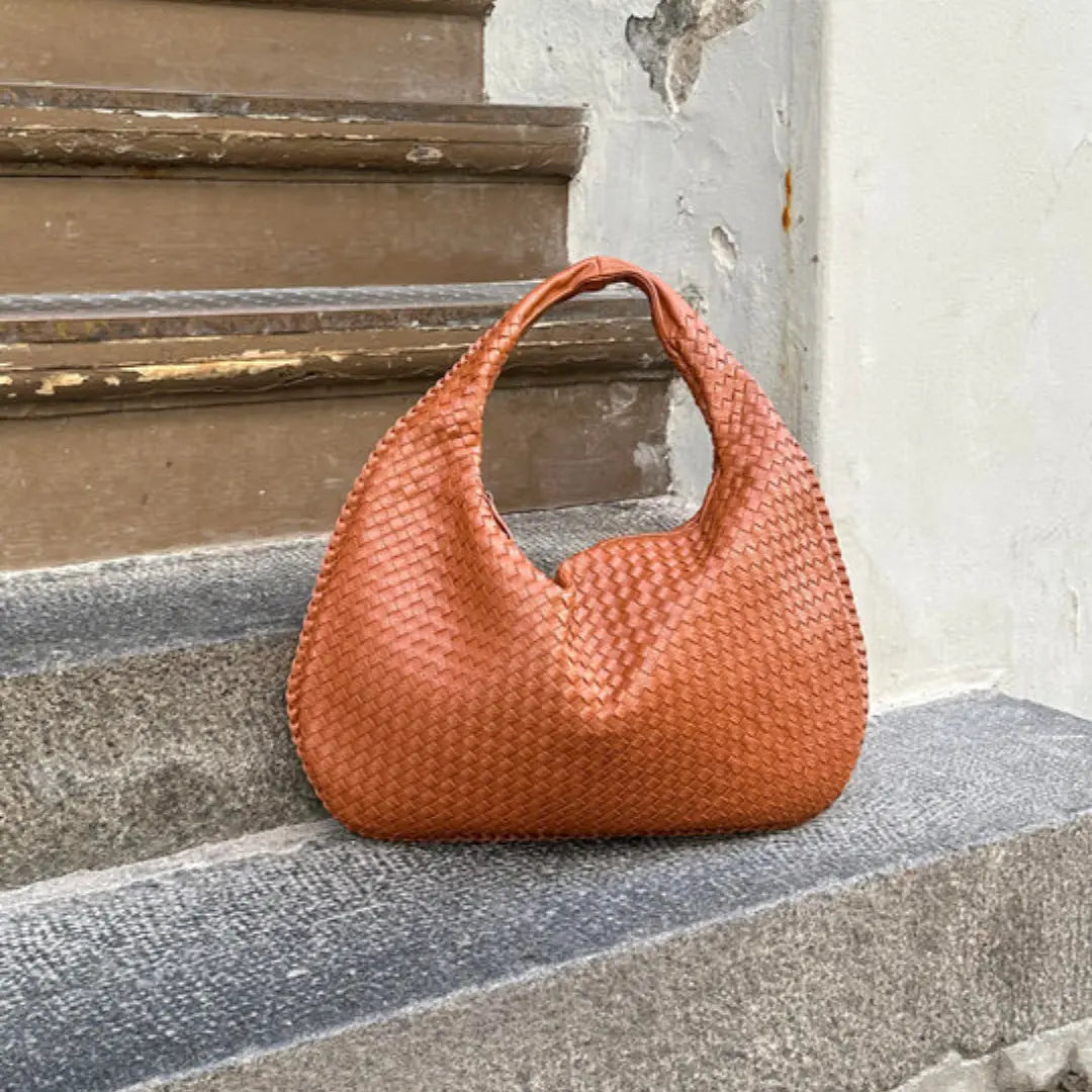 The Bordeaux Woven Leather Hobo Bag