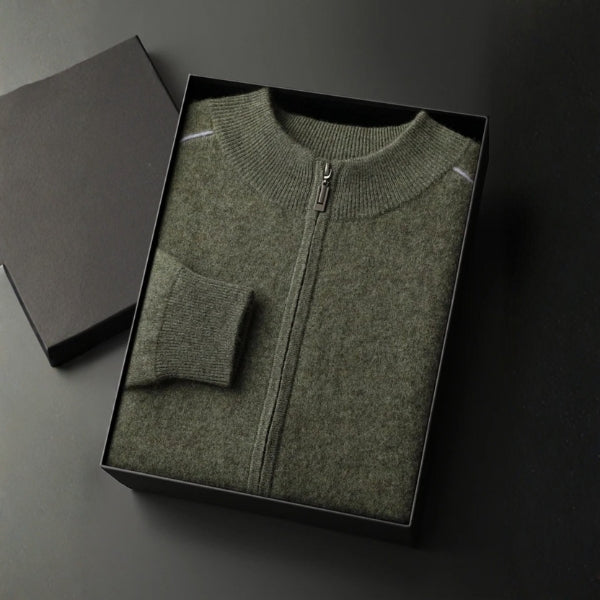 The Valais Cashmere Zip Knit