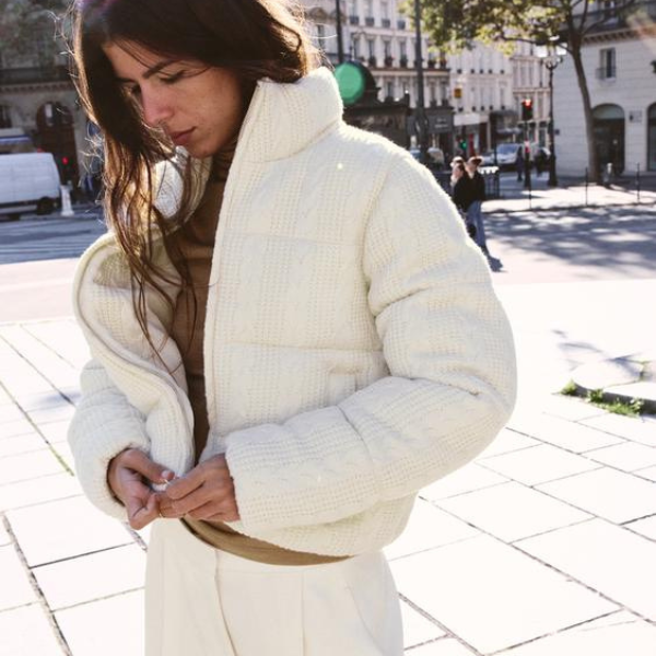 The Vienna Cable-Knit Puffer Jacket