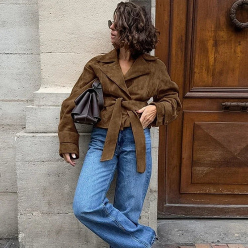 The Ariah Suede Wrap Jacket