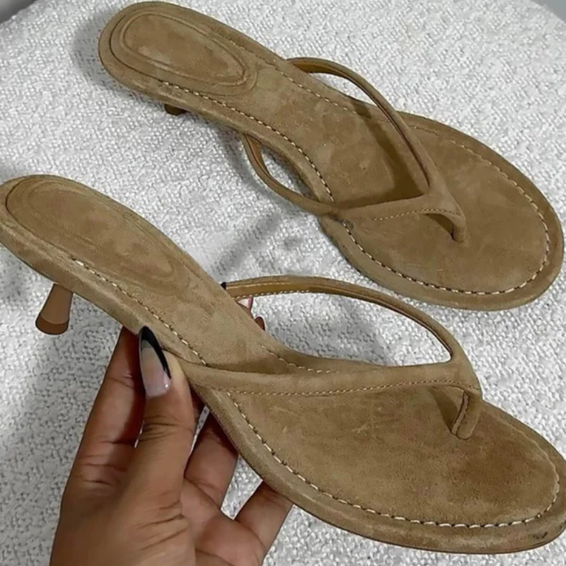 The Marseille Suede Kitten Sandal