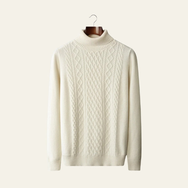 The Cortina Merino Wool Cable Turtleneck