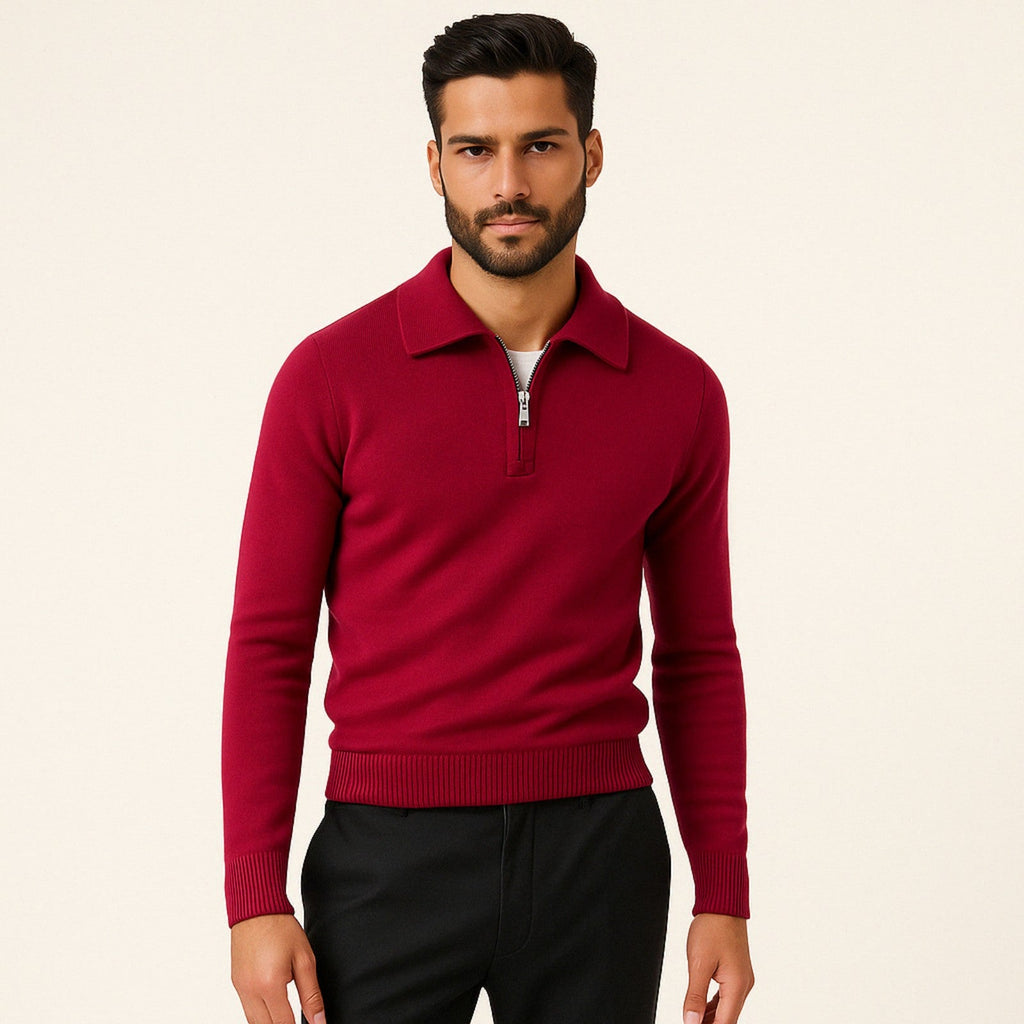The Zürich Cashmere Quarter Zip Sweater