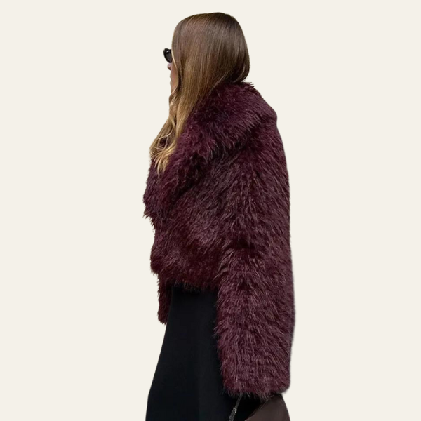 The Bordeaux Faux Fur Cropped Jacket