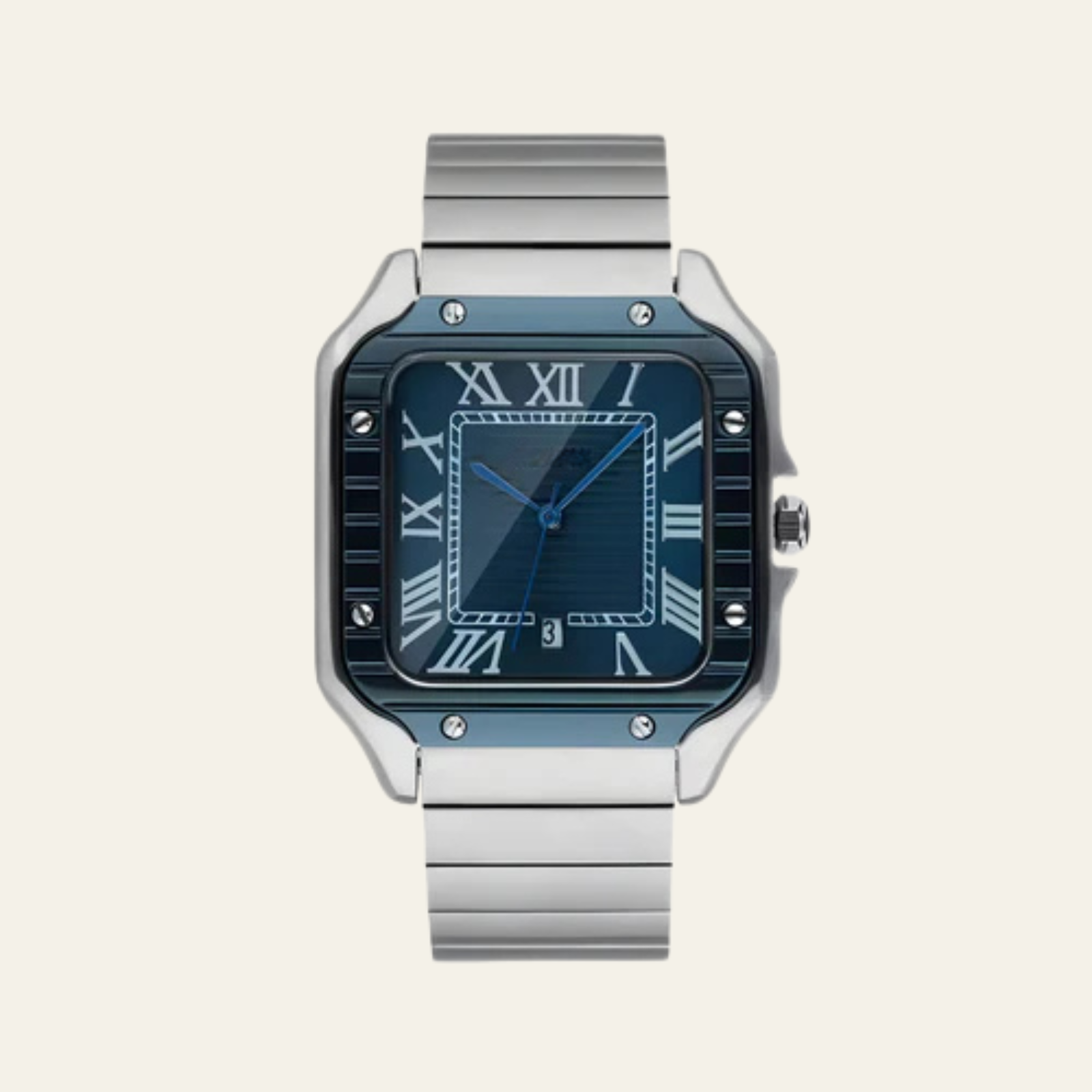 The Vienna Stainless Steel Square Watch