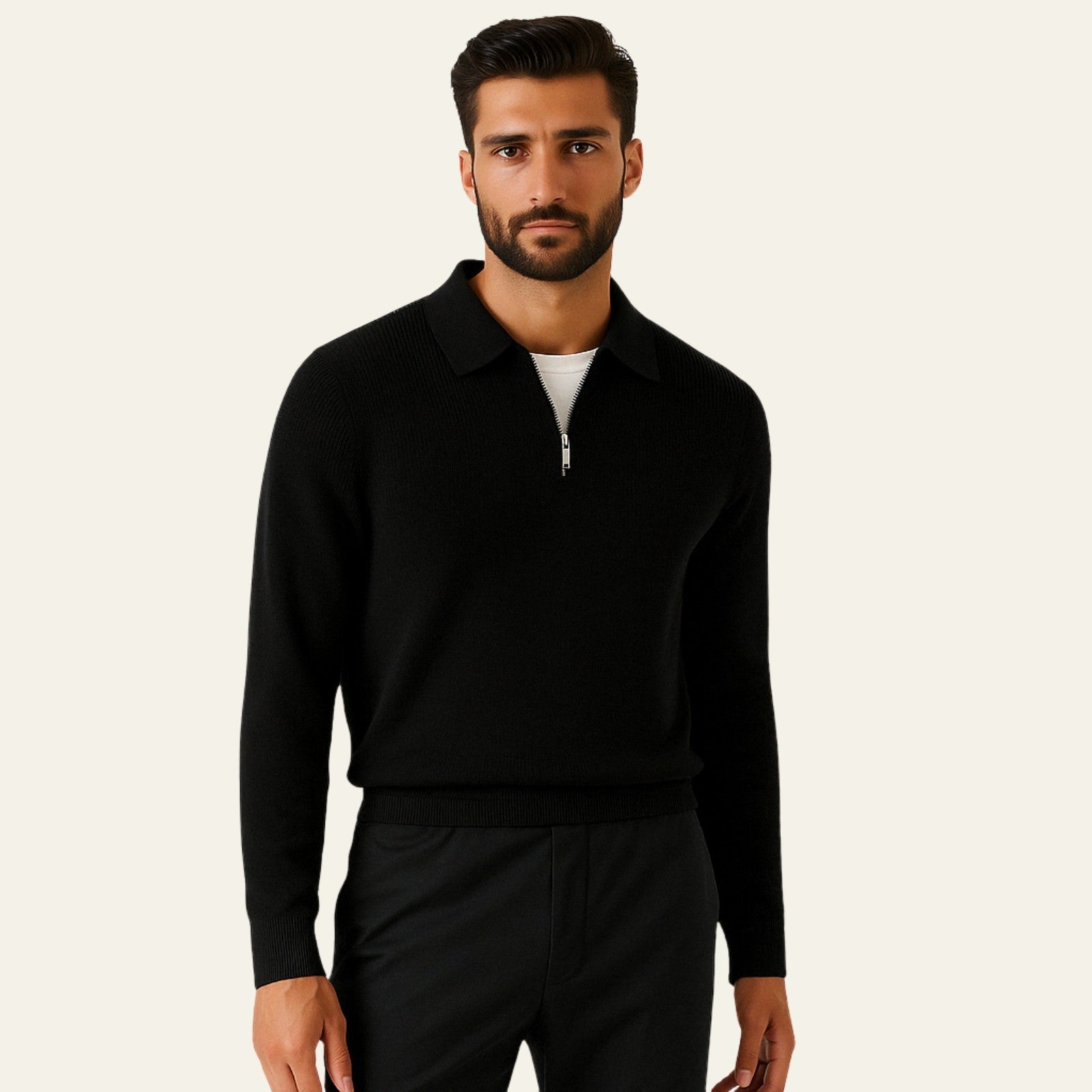 The Zurich Cable Quarter Zip Sweater
