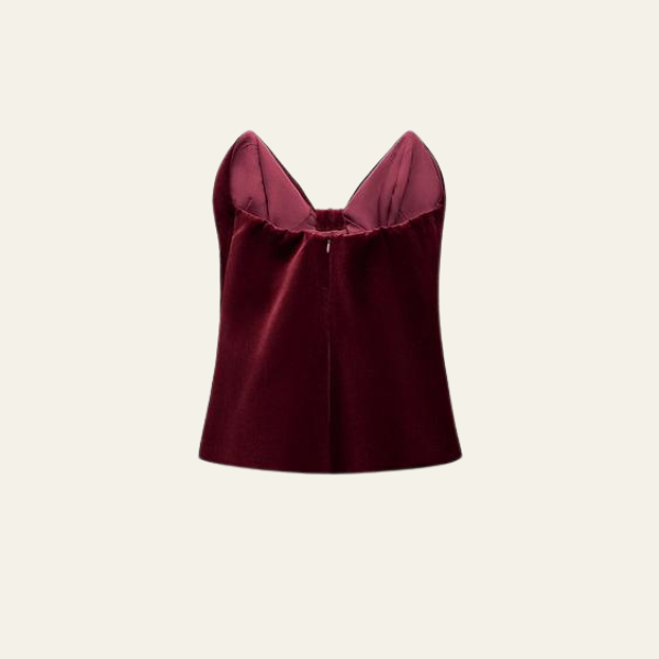 The Lucerne Crop Velvet Bow Top