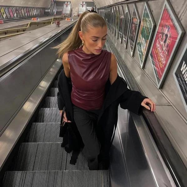 The Verona Leather Sleeveless Top