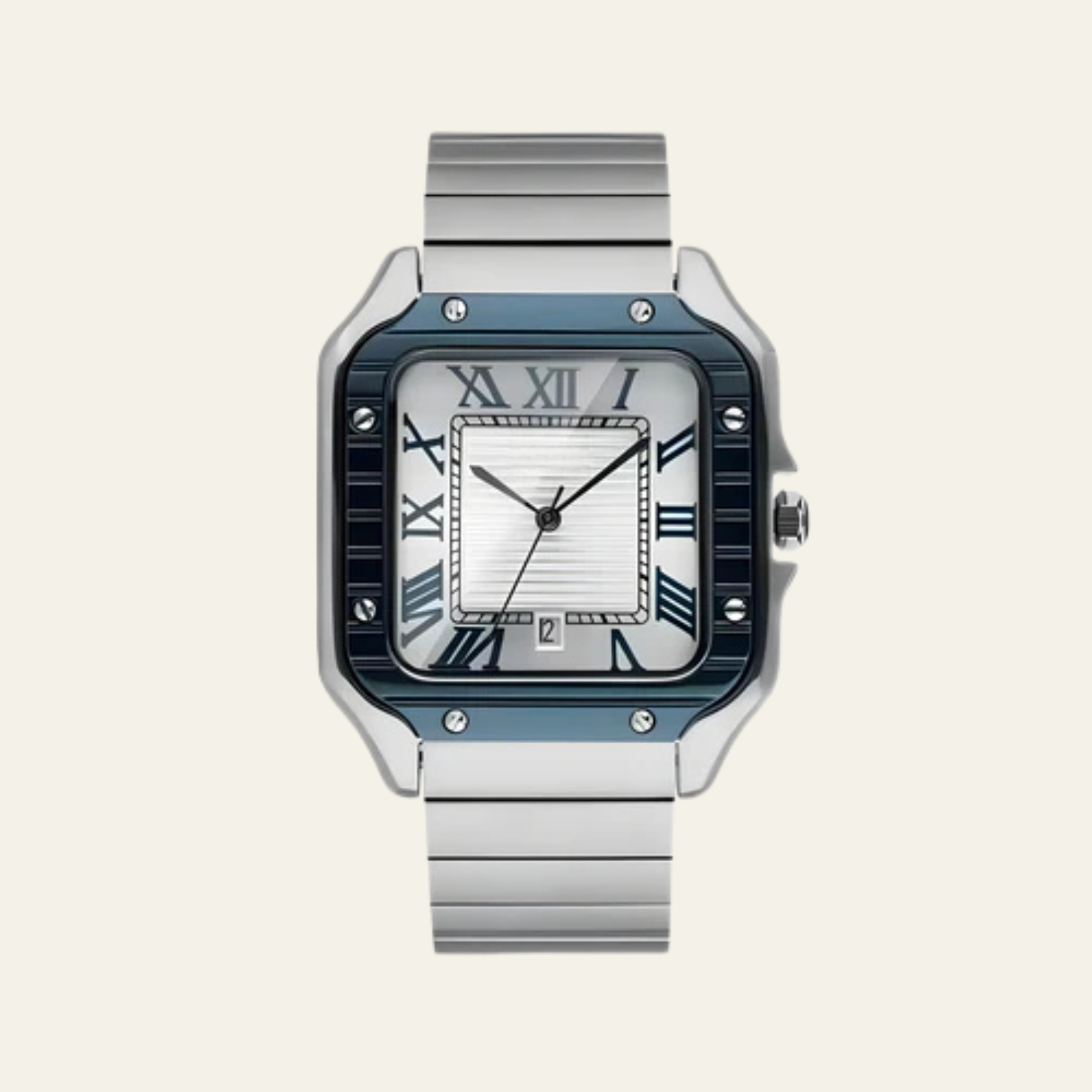 The Vienna Stainless Steel Square Watch