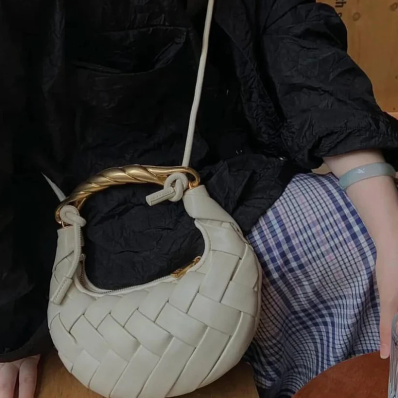 The Alexandra Woven Mini Hobo Bag