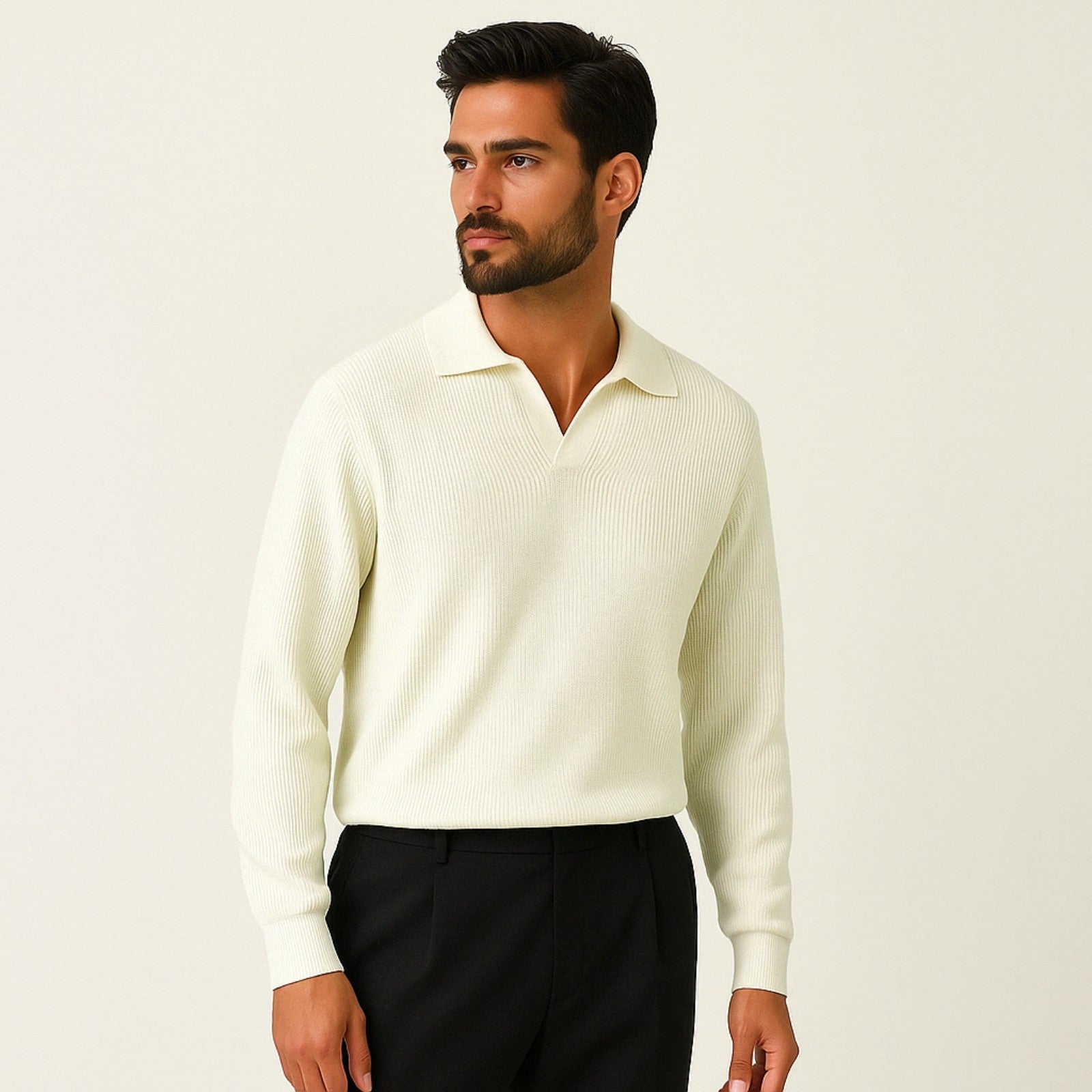 The Lugano V-Neck Knit Sweater Polo