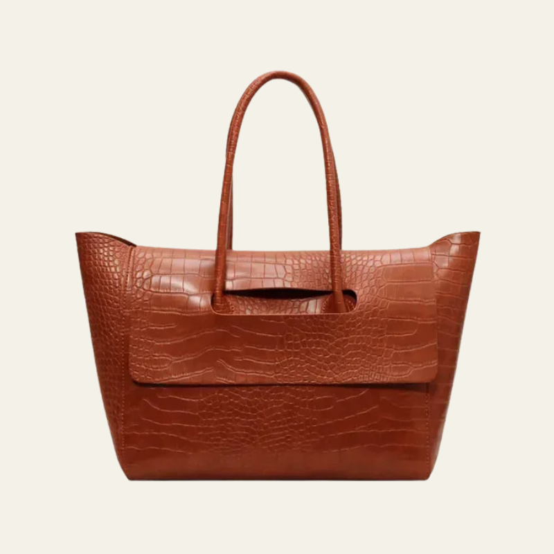 The Claudia Croc-Pattern Tote Bag