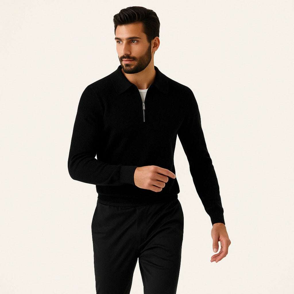 The Zurich Cable Quarter Zip Sweater