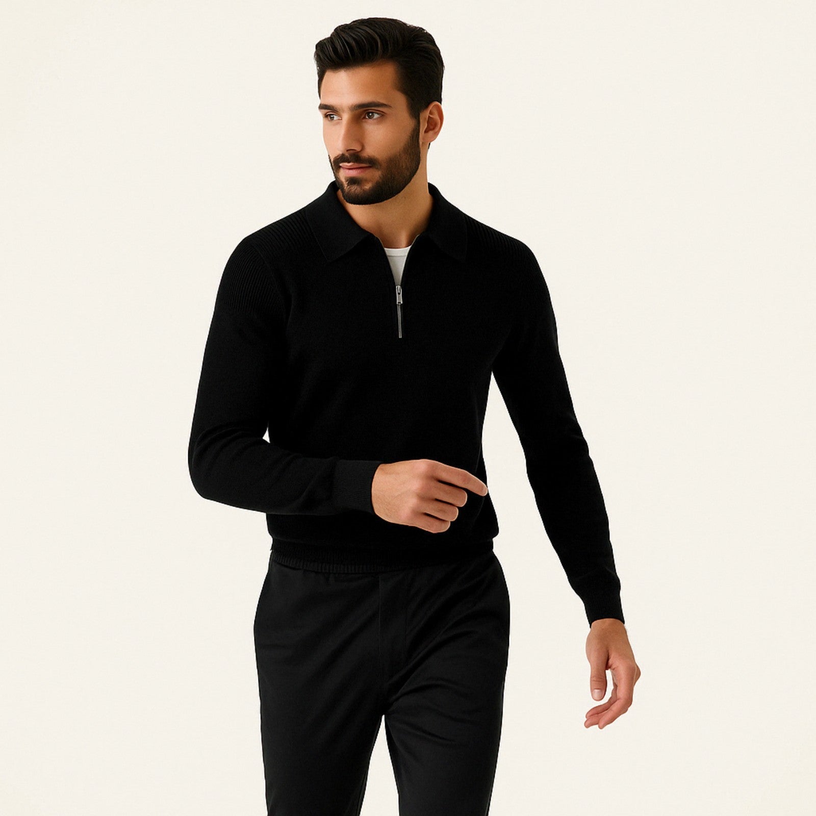 The Zurich Cable Quarter Zip Sweater