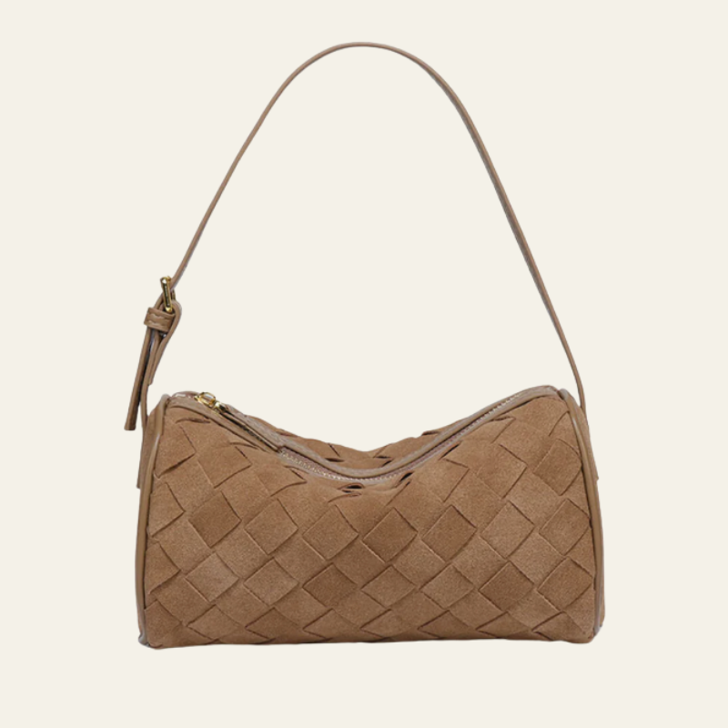 The Siena Woven Suede Shoulder Bag