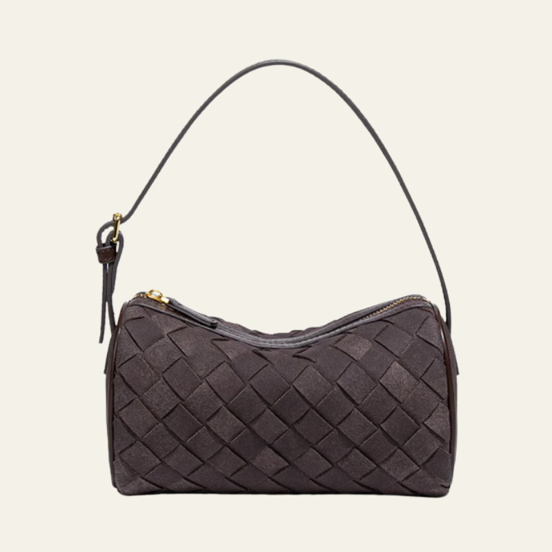 The Siena Woven Suede Shoulder Bag