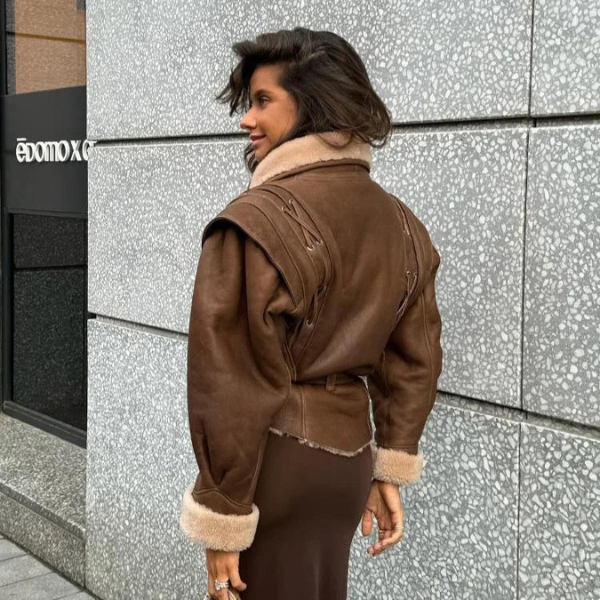 The Cortina Faux Shearling Belted Jacket