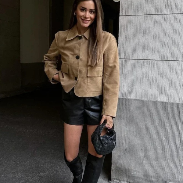 The Florence Suede Boxy Jacket