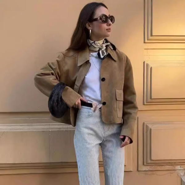 The Florence Suede Boxy Jacket