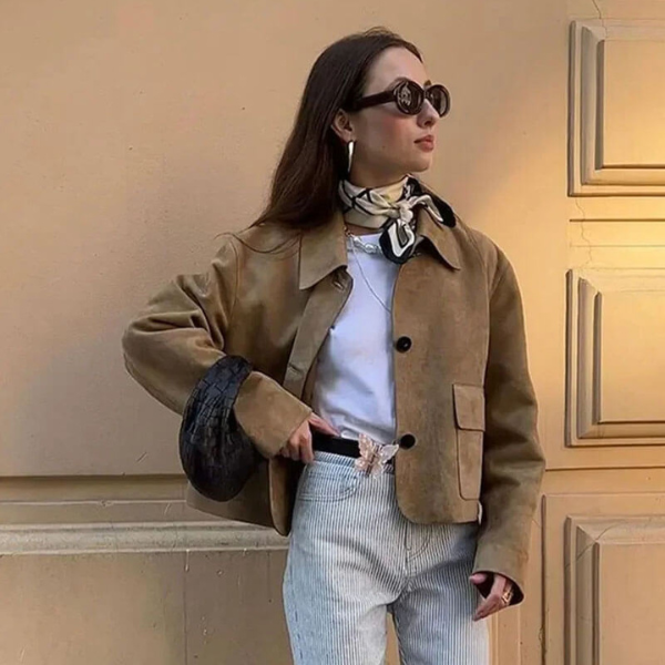 The Florence Suede Cropped Jacket