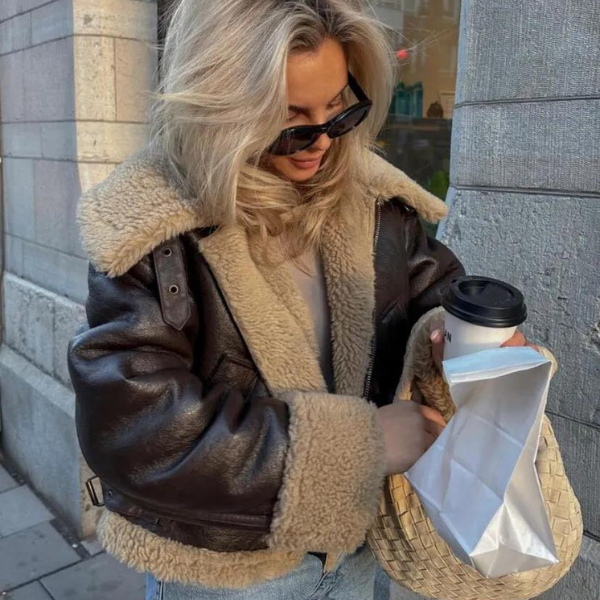 The Amelia Aviator Leather Jacket