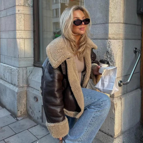 The Amelia Aviator Leather Jacket