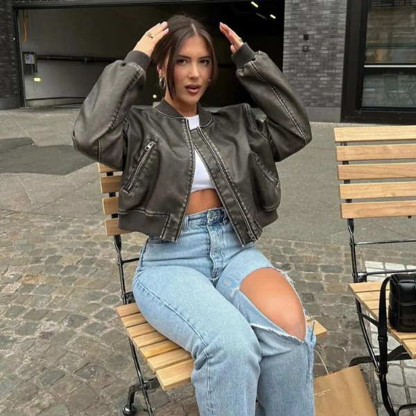 The Milan Leather Bomber Jacket