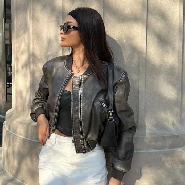 The Milan Leather Bomber Jacket