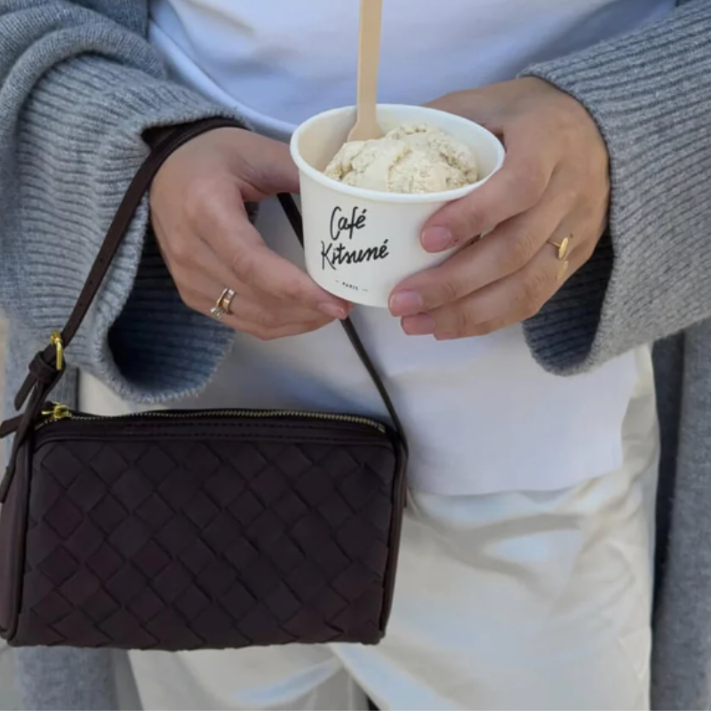 The Siena Woven Suede Shoulder Bag