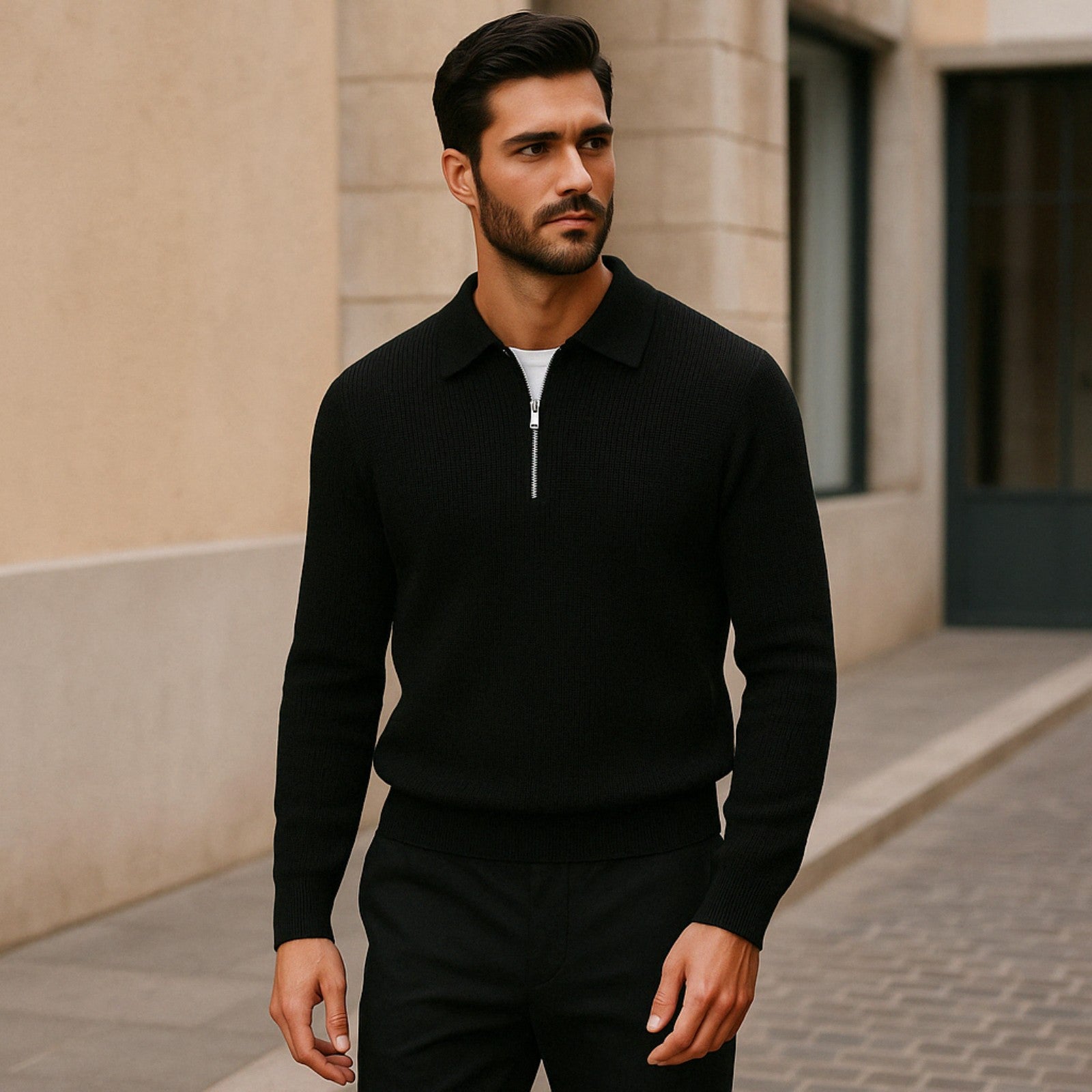 The Zurich Cable Quarter Zip Sweater