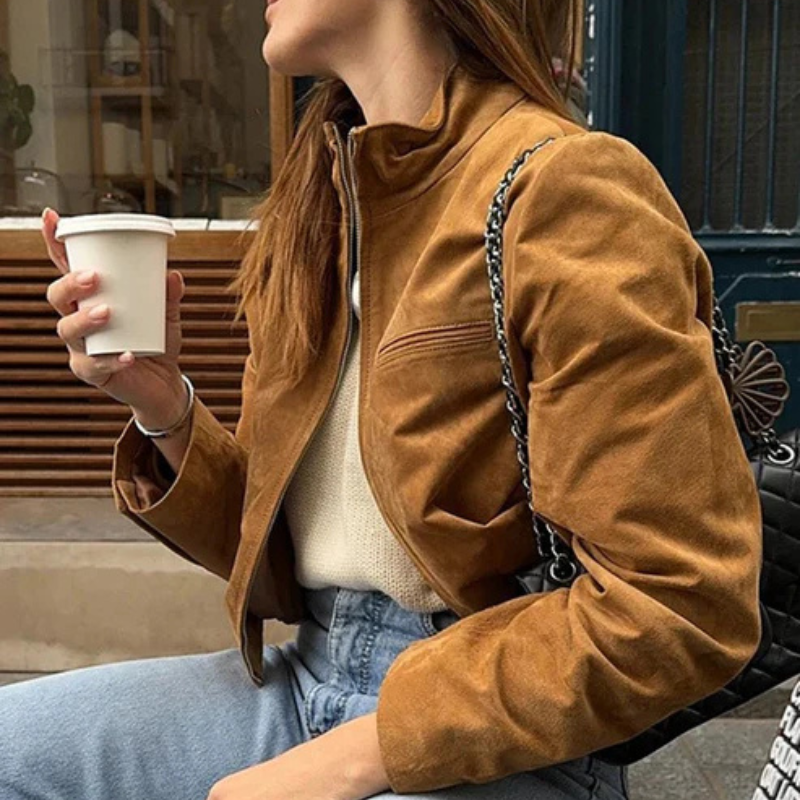 The Siena Suede Cropped Jacket