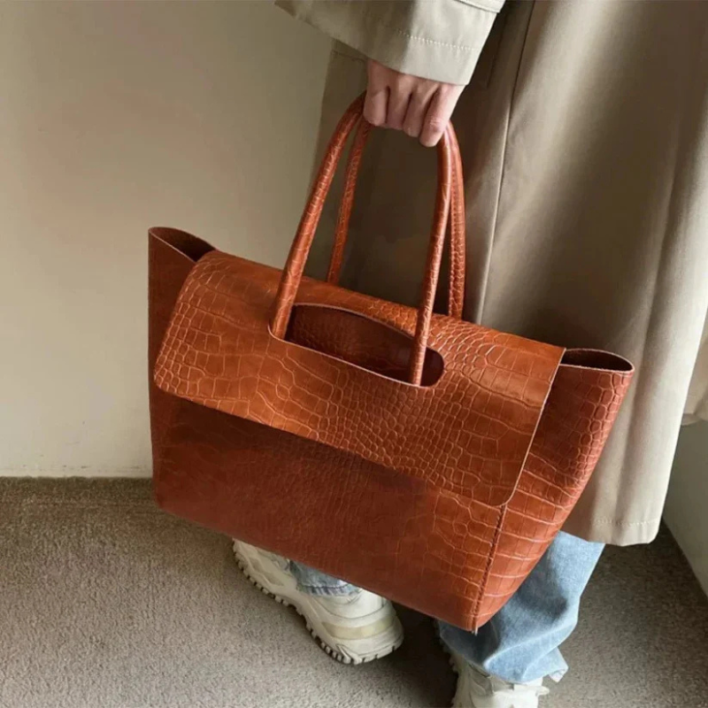 The Claudia Croc-Pattern Tote Bag