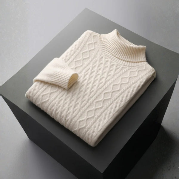 The Cortina Merino Wool Cable Turtleneck